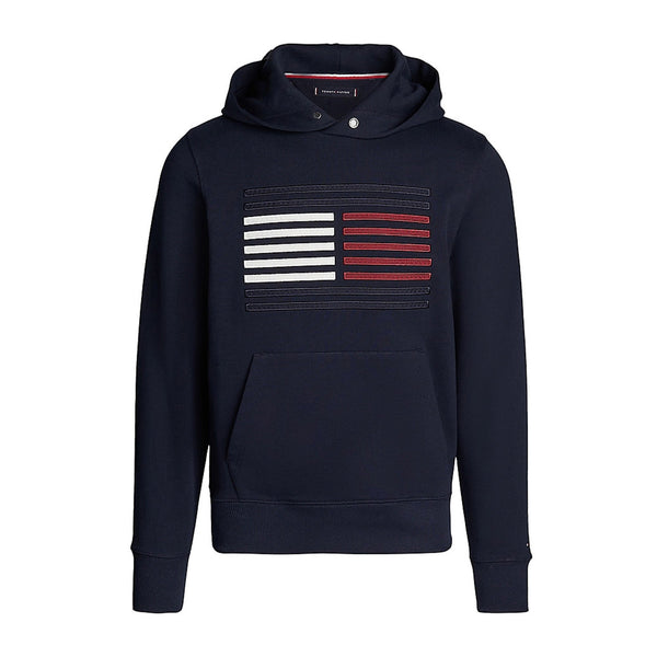 Tommy Hilfiger Felpa con cappuccio Felpa Uomo logo in grosgrain Blu - Francavilla Moda